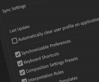 After Effects Sync Settings