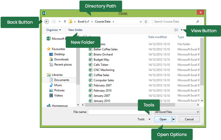 Opening Files In Microsoft Excel Training Connection Opening Files In Microsoft Excel Training Connection