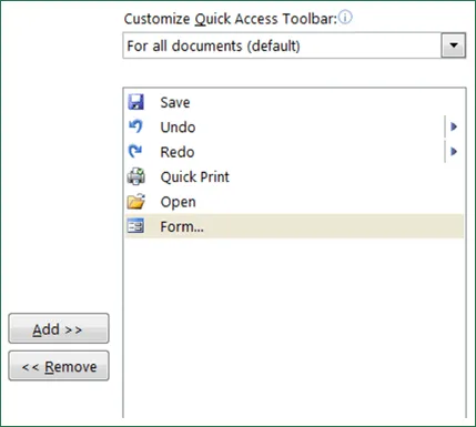 Figure 1-8: The Quick Access Toolbar is about to change