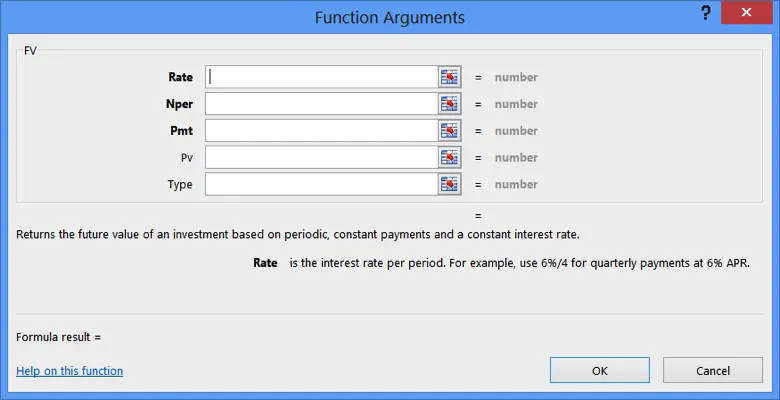 Open Function Argument Dialog