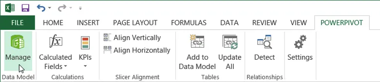 Open PowerPivot Window