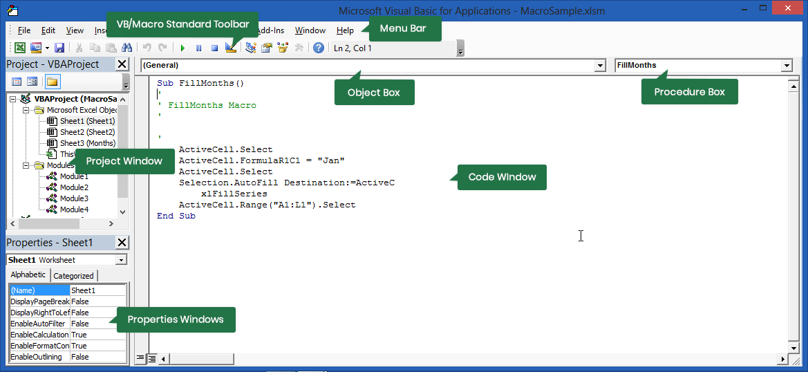 Figuur 2-6: De Visual Basic-editor