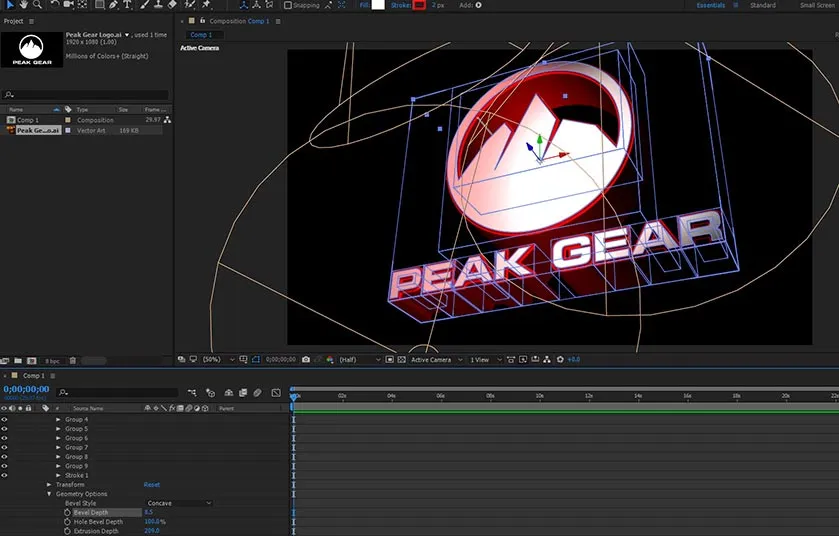 Final touches to logo before importing into After Effects