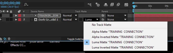 Select Luma Matte option