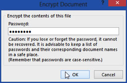 Encrypt Document Dialogue box