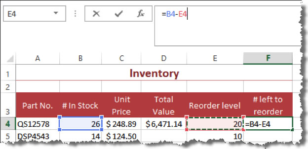 Select the cell reference and type to replace the existing formula