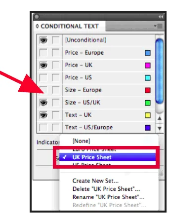 Conditional Text - UK Price Sheet