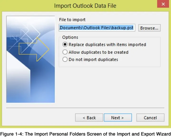 Import MS Outlook Data File