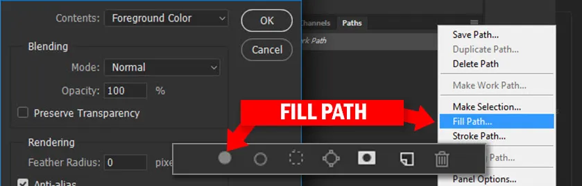 Fill Path Menu