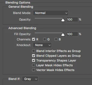 Blending options