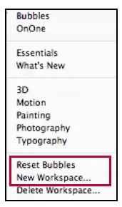 Photoshop Workspaces - Bubbles