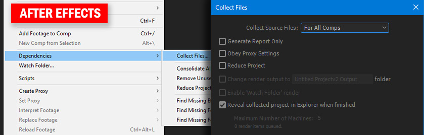 how to find missing files in after effects