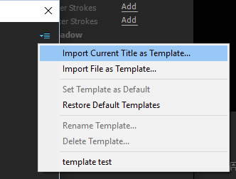 Import Current Title as Template