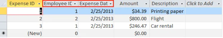 Data Field Dimensions