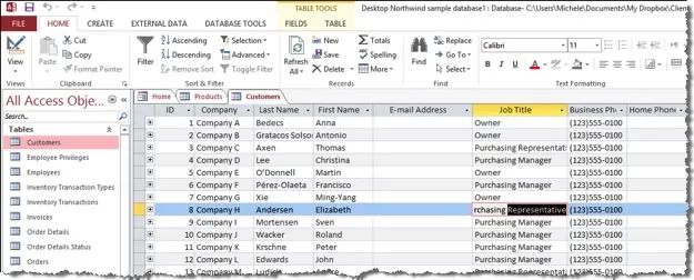 editing records in MS Access