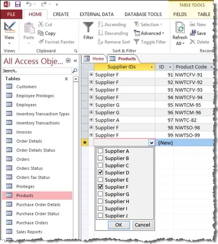 Entering data into Microsoft Access