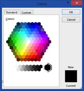 standard colors dialogue box