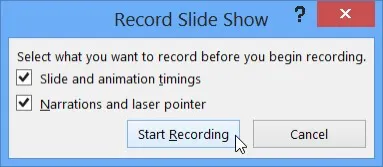 default recording settings