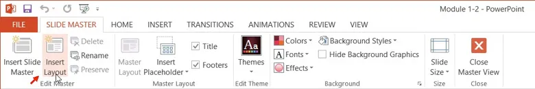 Insert Layout in Slide Master