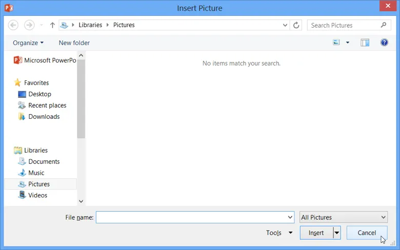 Insert Picture Dialog Box