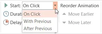 drop down menu options