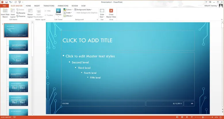 New Theme Applied To Slide Master