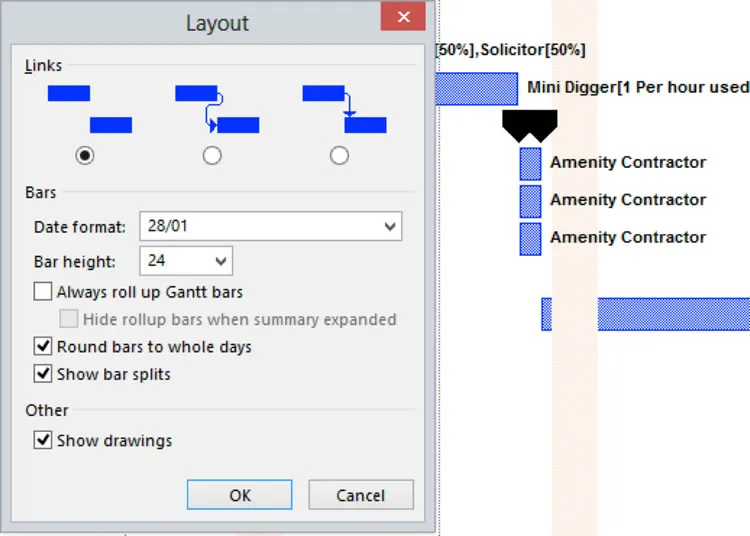 Gantt Bar layout