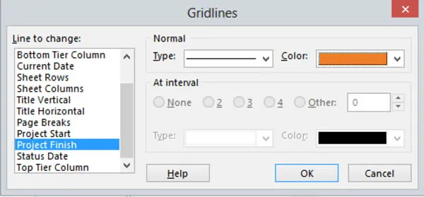 Gridline Dialogue Box