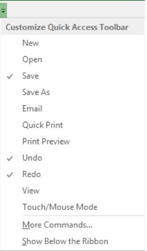 How to customize the Quick Access Toolbar