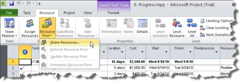Resources Pool > Share Resources