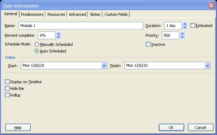 Adding Tasks In Ms Project Training Connection