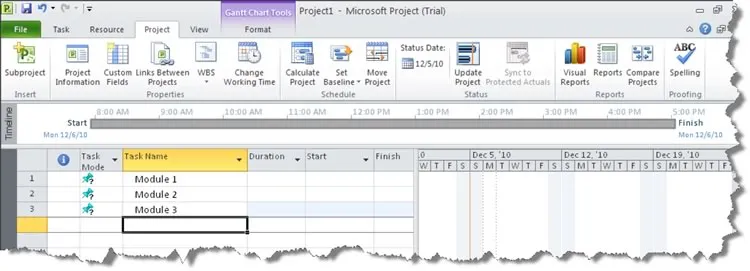 Adding Task to your Project