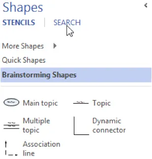 Use Search Tab in Shapes Pane