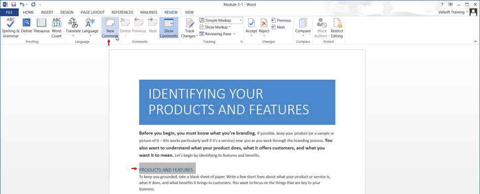 how to go through comments in word