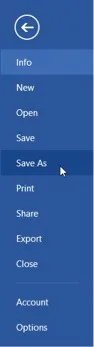 saving as format in Word