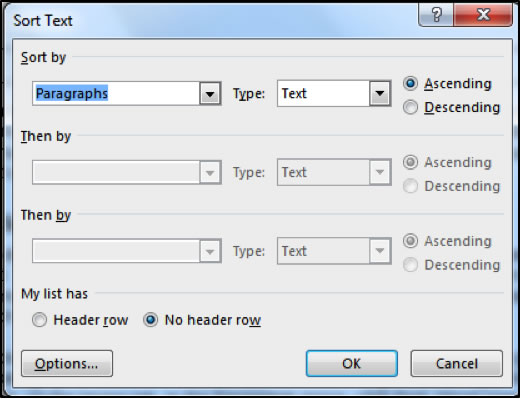 Sorting Items In Microsoft Word Training Connection