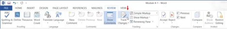 tracking changes in Word