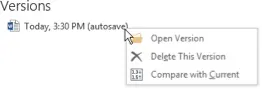 right click Word versions screenshot