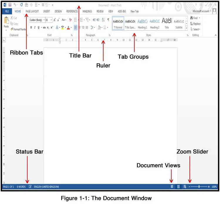 Components of Word Screen